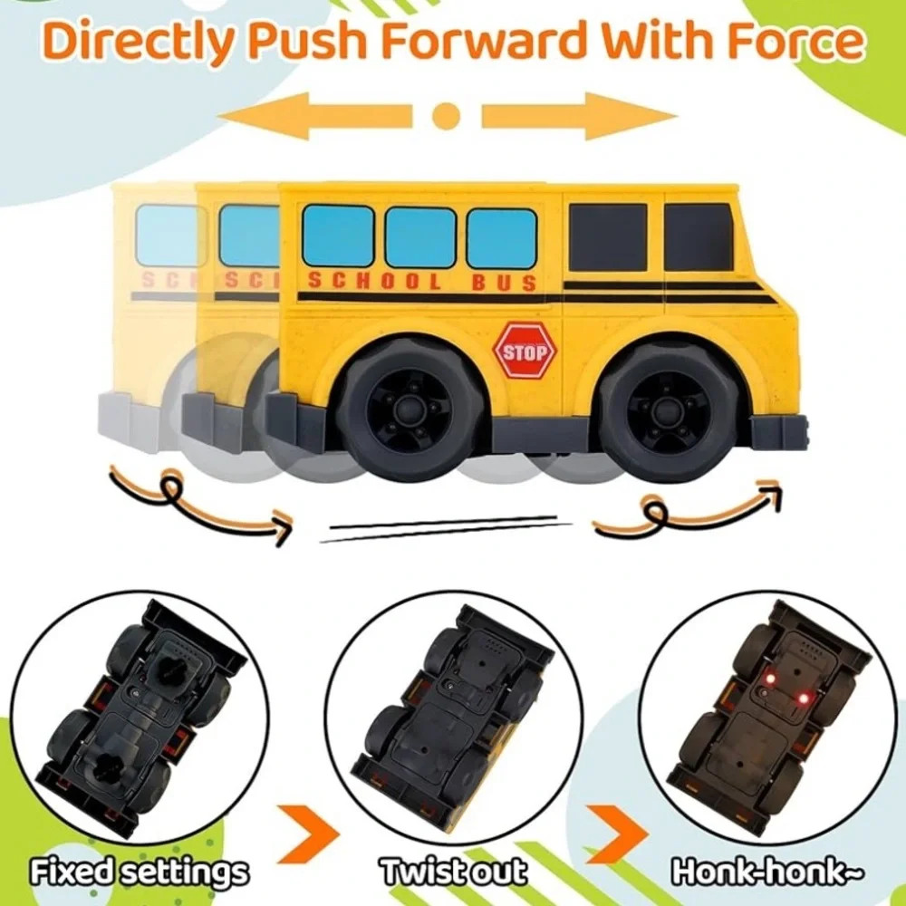 ✨BNWT - Eco-Friendly Wheat Straw Educational Toy Yellow Bus with Light & Sound✨